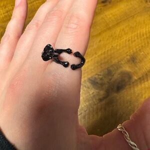 Elegant Black dog adjustable ring new
